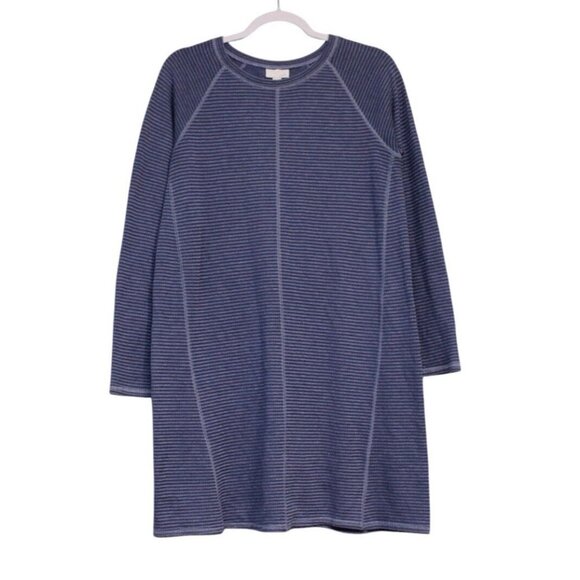 J. Jill Dresses & Skirts - J Jill Sweater Dress Size Small Long Sleeve Blue Striped Cotton Casual Boho